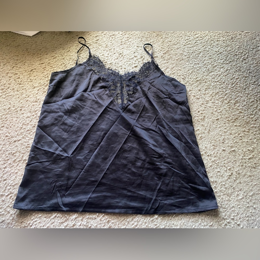 Women’s Black Satin & Lace Camisole Size XL
